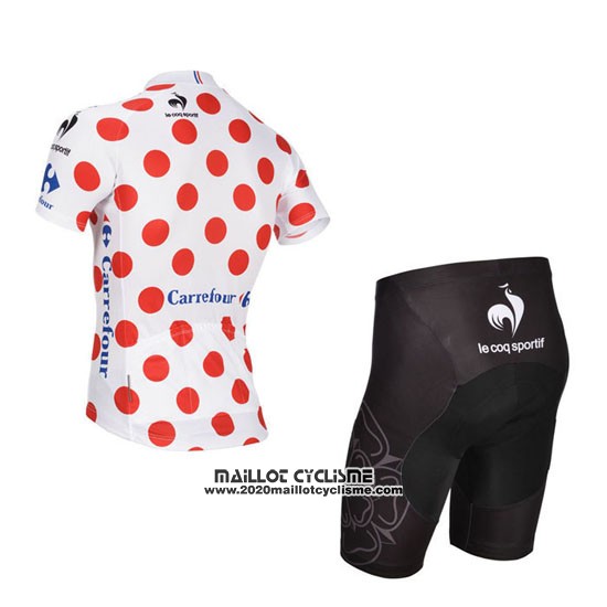 2014 Maillot Ciclismo Tour de France Blanc et Rouge-3 Manches Courtes et Cuissard